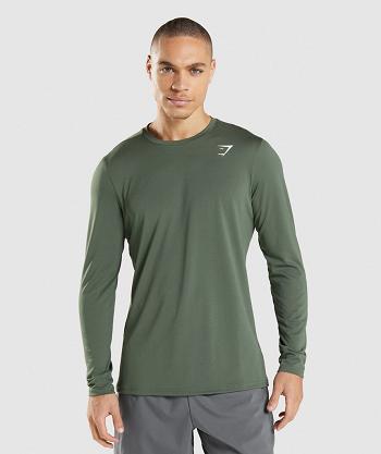 Gymshark Arrival Long Sleeve Herr Gröna | SE 3668GSO